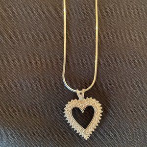 Sterling silver/925 heart pendant with 24 in. necklace